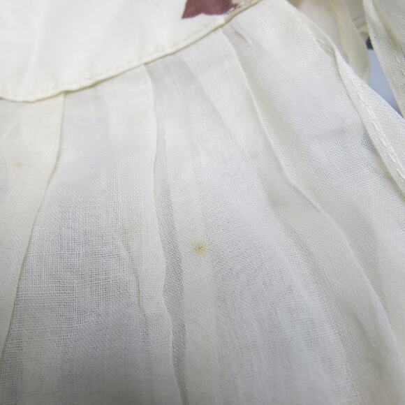 VINTAGE 1950/1960 Half Apron Handmade Pocket Beige with Leaves Tomatoes - Picture 9 of 12